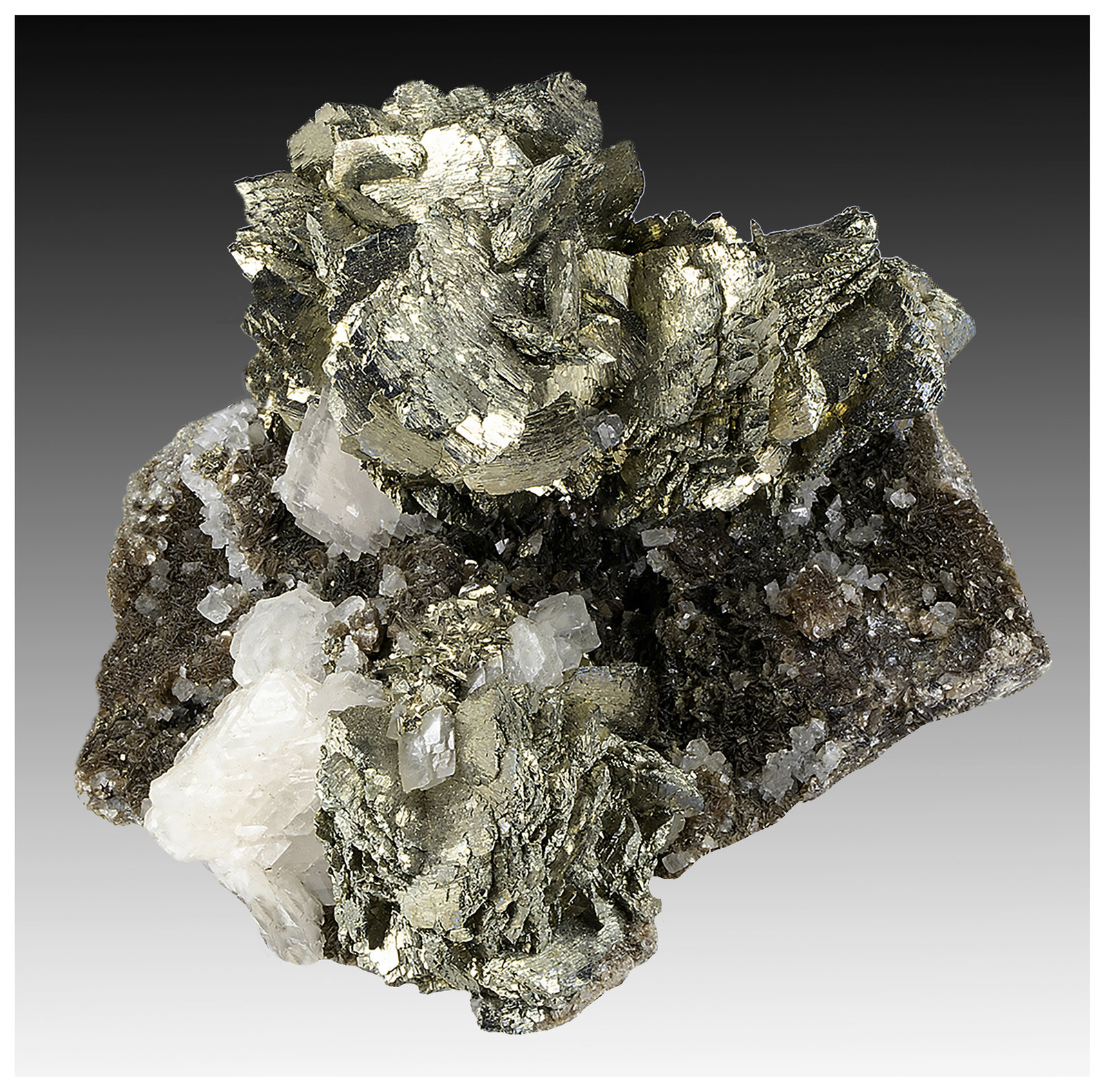 Marcasite, Arsenopyrite, Calcite-Dolomite, Muscovite
10 cm x 9 cm x 8 cm
(Autor: silvia)