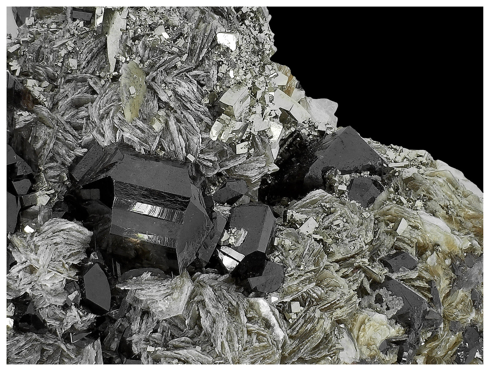 Cassiterite, Muscovite, Pyrite, Marcasite, Quartz
7 cm x 6 cm x 4 cm
(Autor: silvia)