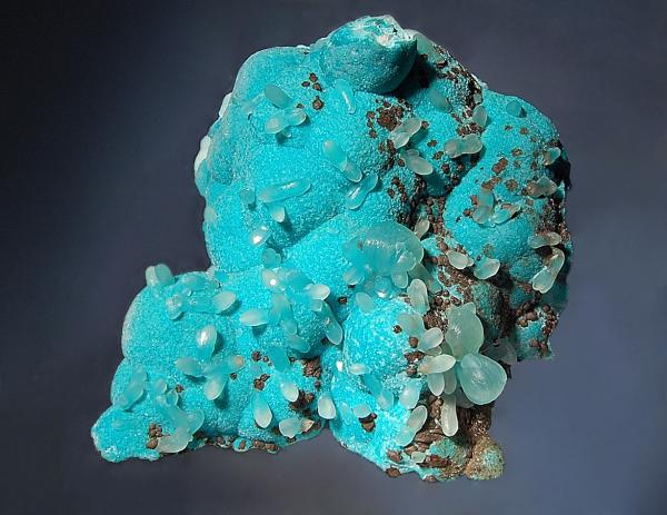 Smithsonite on aurichalcite
5.1 x 6.7 cm.
(Autor: Michael Shaw)