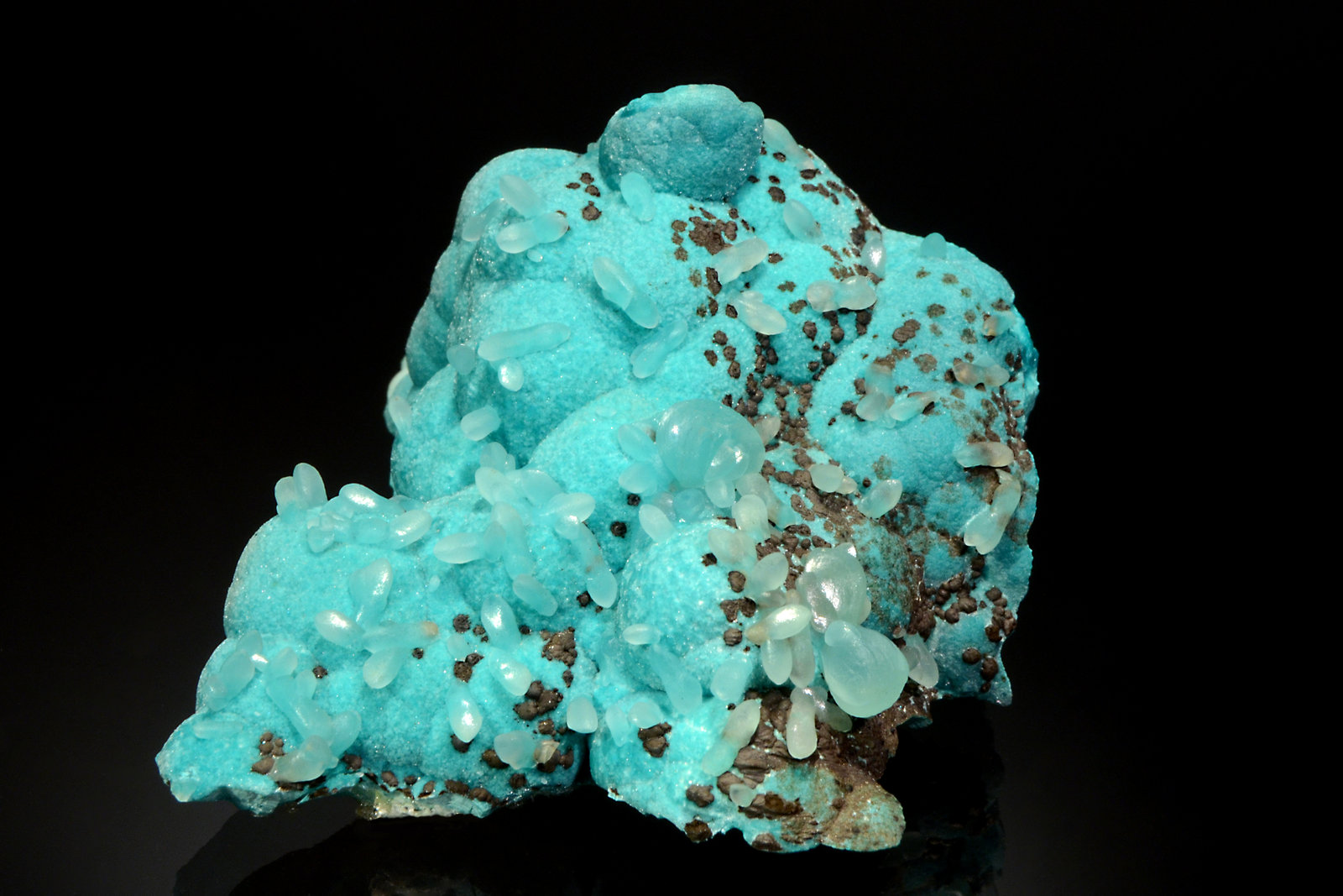 Smithsonite on Aurichalcite
4.5 x 5.0 cm
(Autor: Michael Shaw)