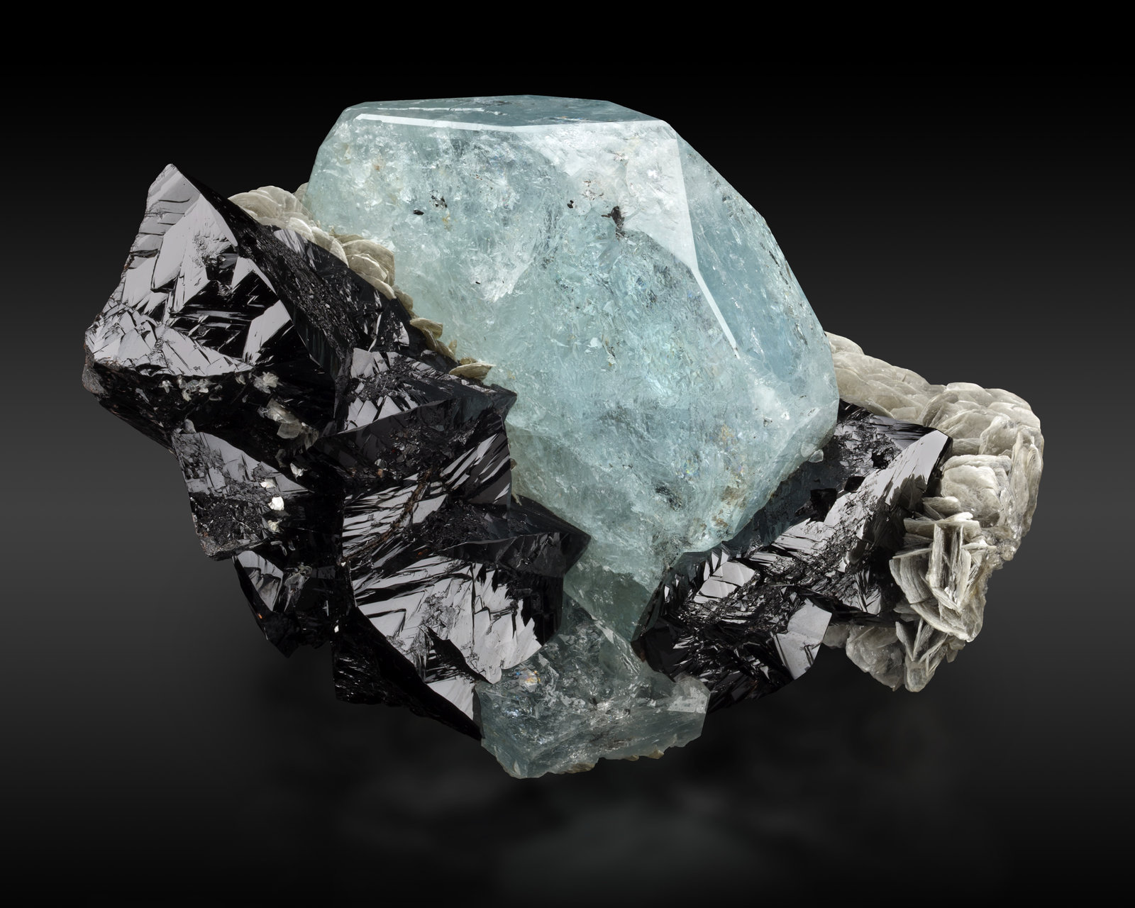 Cassiterite with Beryl (variety aquamarine)
21,0	x	13,0	x	10,0	cm
(Autor: MIM Museum)