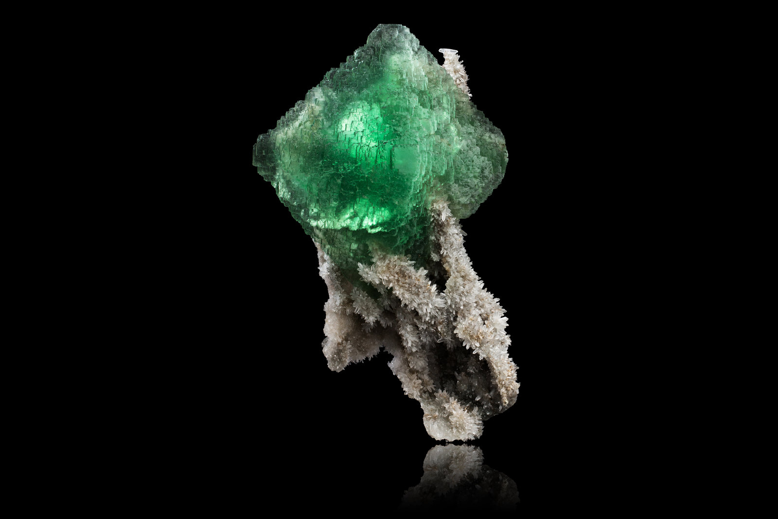 Fluorite on Quartz
15,0	x	15,0	x	23,0	cm
(Autor: MIM Museum)