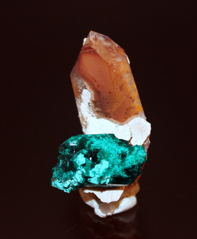 Dioptase, Quartz
51mm x 30mm
(Autor: Don Lum)
