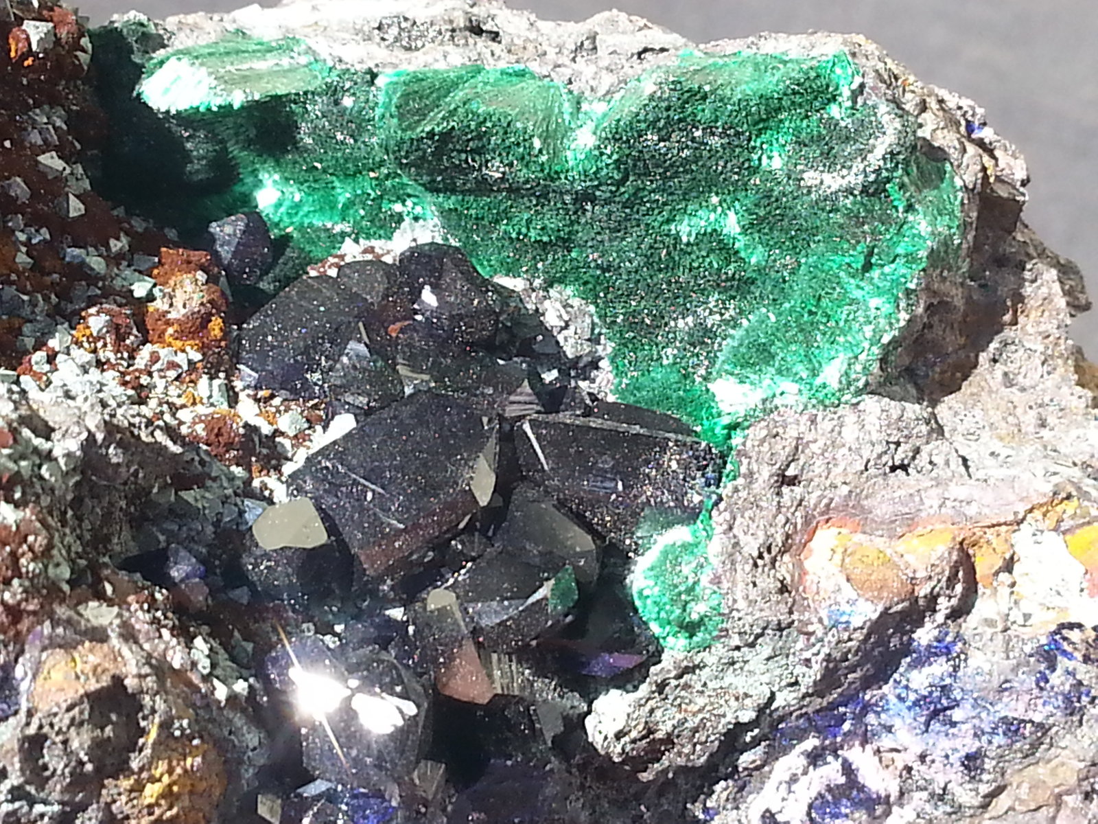 Azurite and Malachite on Cuprite
8 x 5 cm
(Autor: Volkmar Stingl)