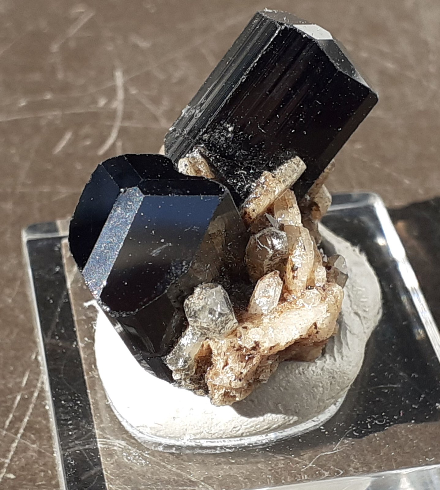 Schorl (Tourmaline Group), Albite
3 x 2,5 cm
(Autor: Volkmar Stingl)
