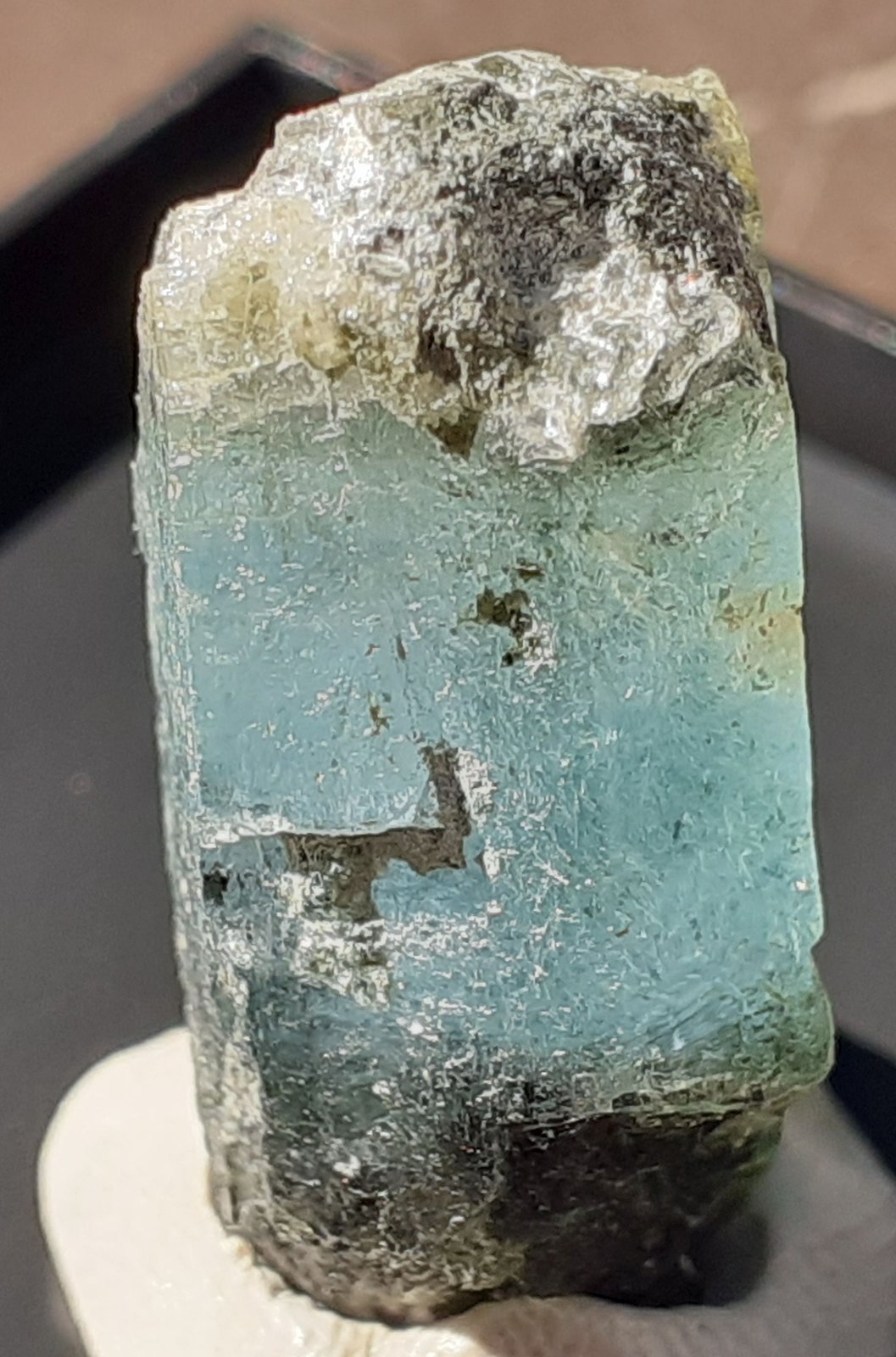 Beryl (variety Aquamarine)
2,5 x 1,3 cm
(Autor: Volkmar Stingl)