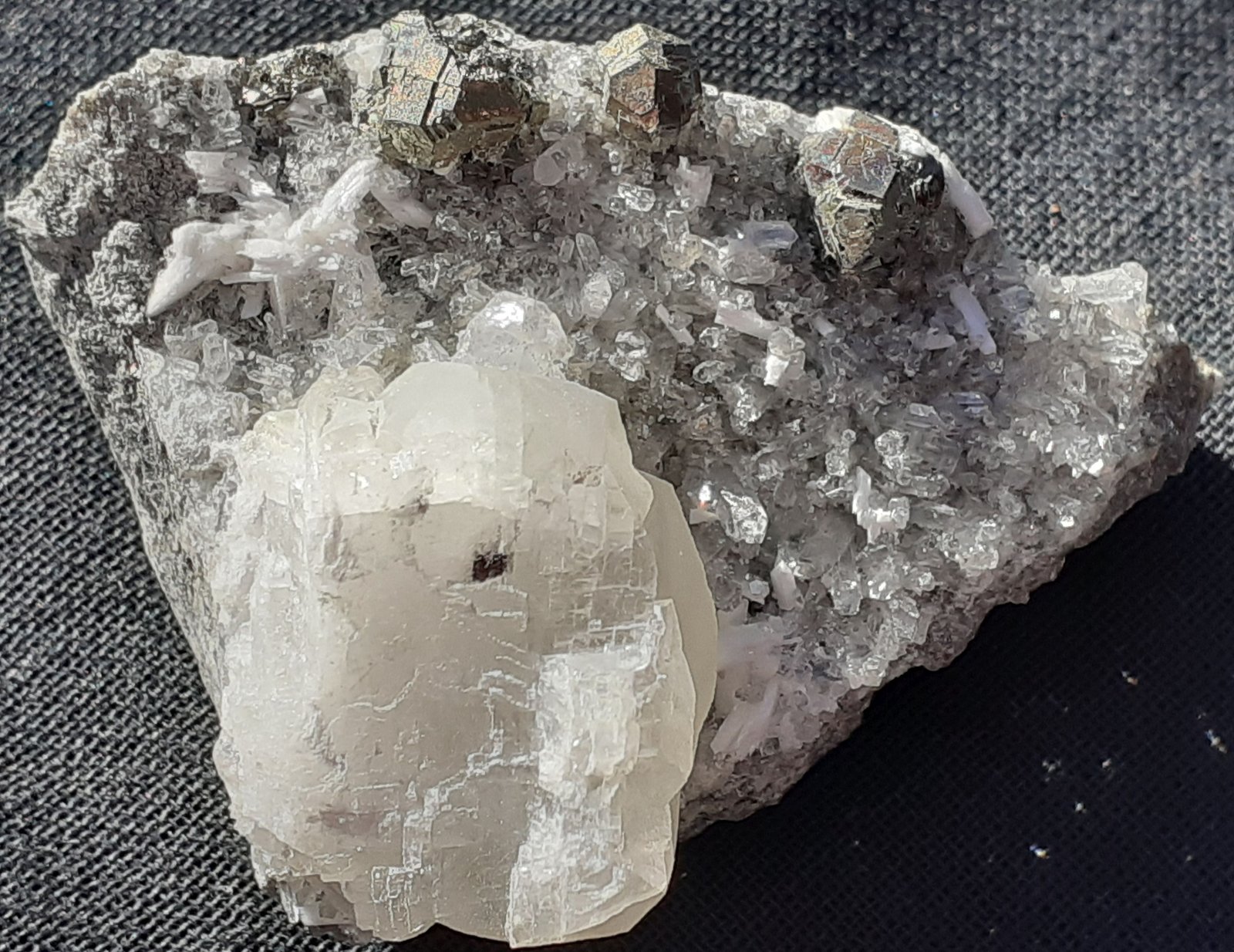 Pyrite, Laumontite, Quartz, Calcite
4 x 3 cm
(Autor: Volkmar Stingl)