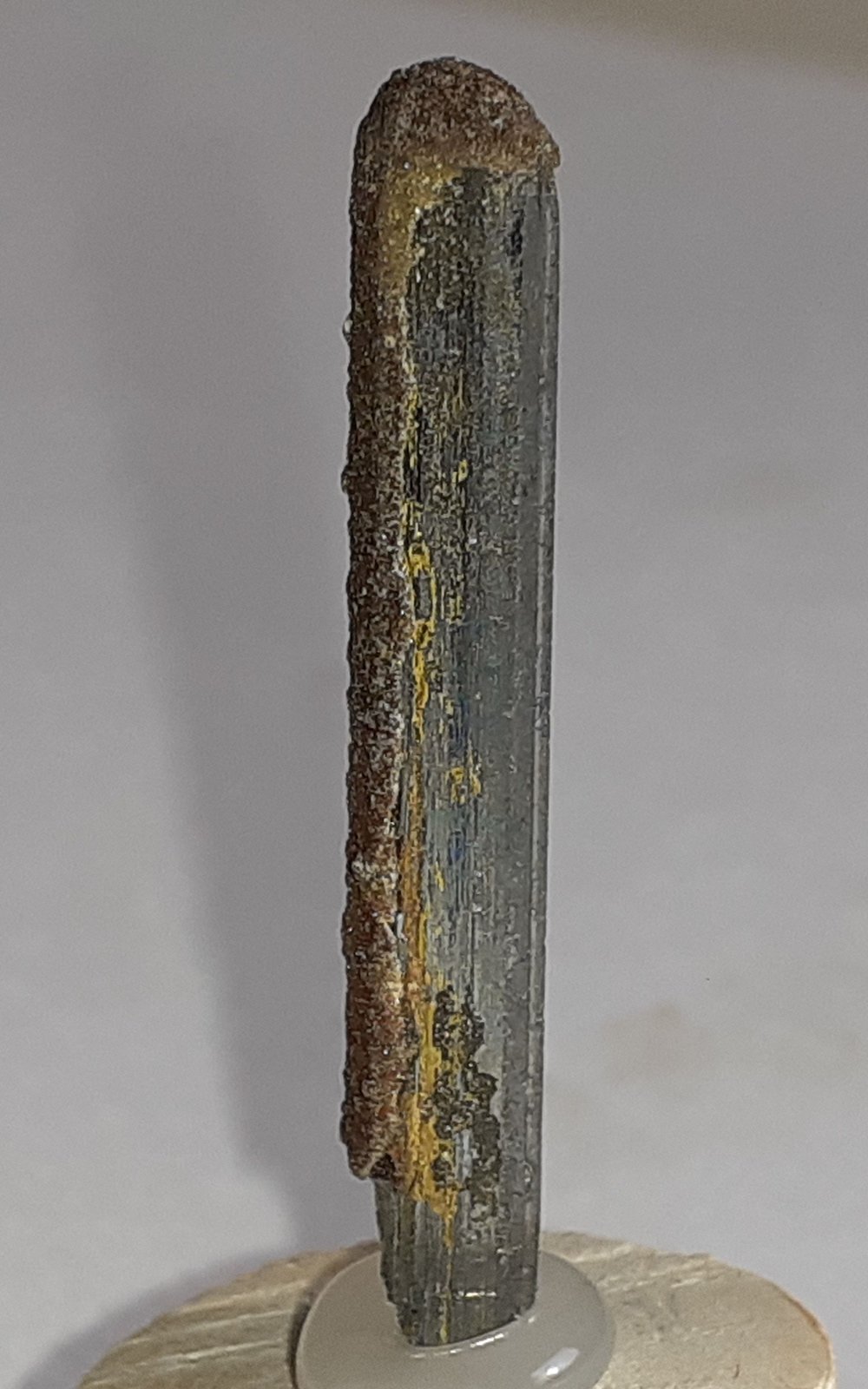 Stibnite, Stibiconite
30 x 4 mm
(Autor: Volkmar Stingl)