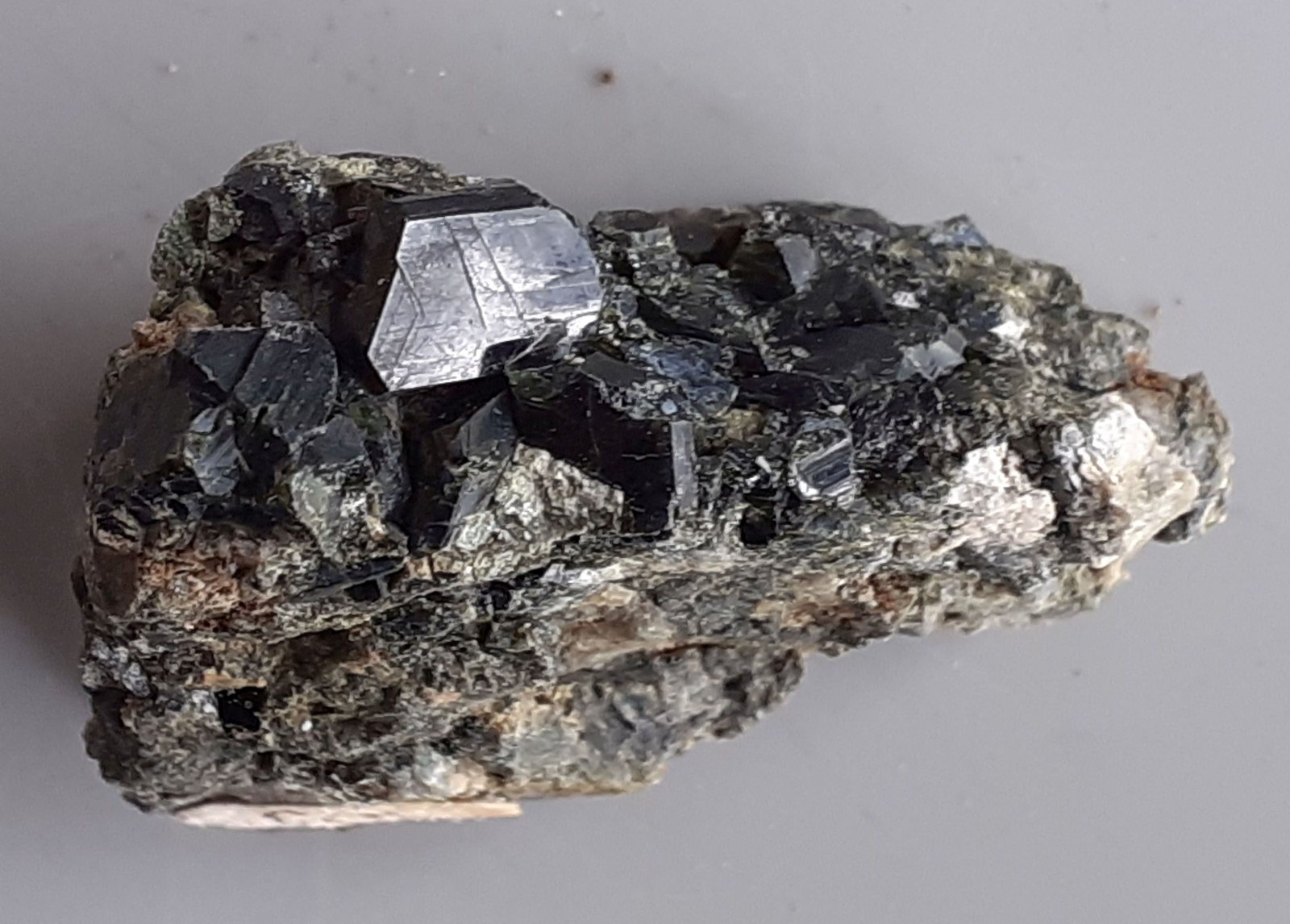 Augite (variety fassaite)
3 x 2,5 cm
(Autor: Volkmar Stingl)