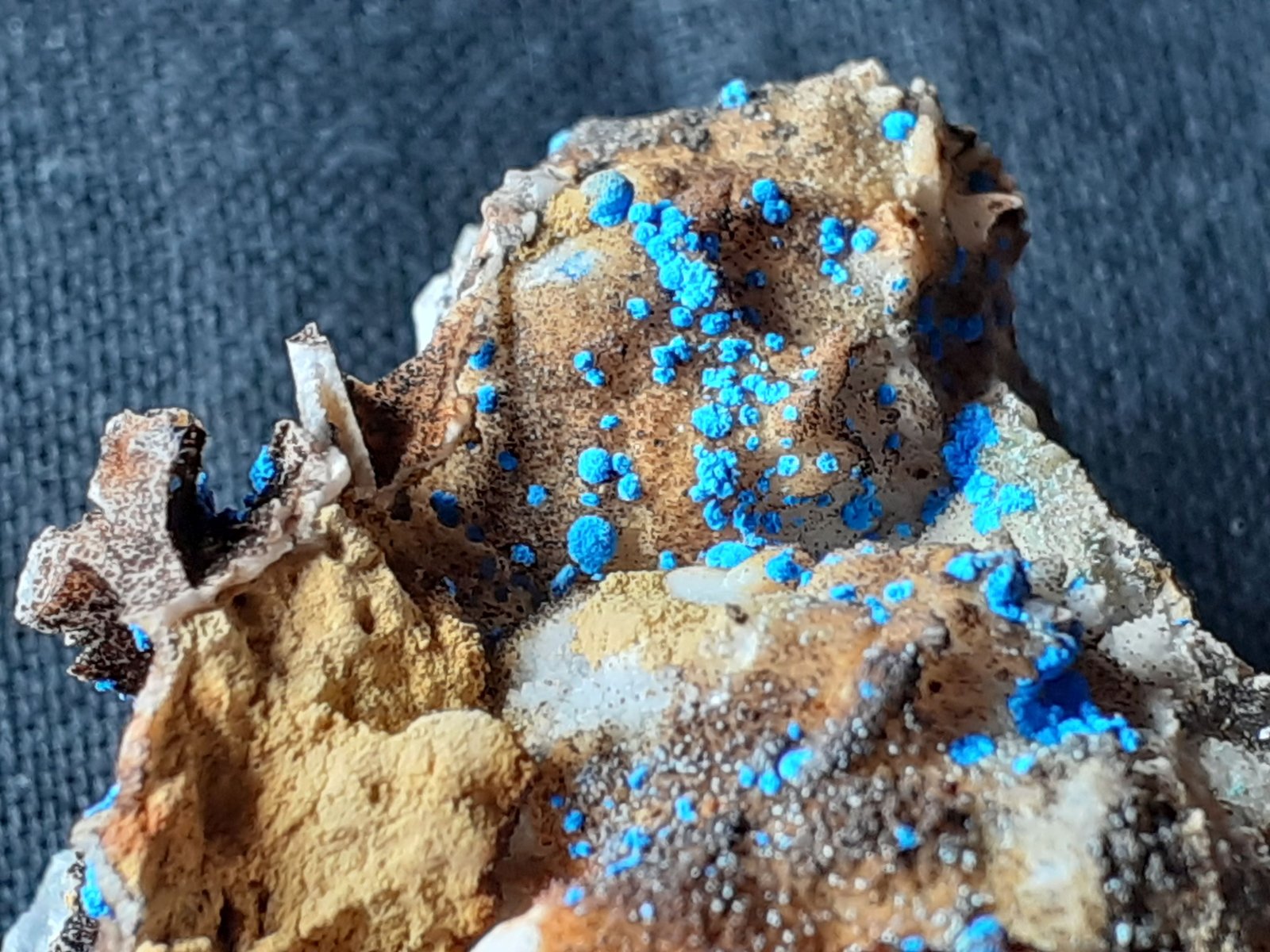 Azurite, Fluorite, Quartz, limonite
5 x 4 cm
(Autor: Volkmar Stingl)