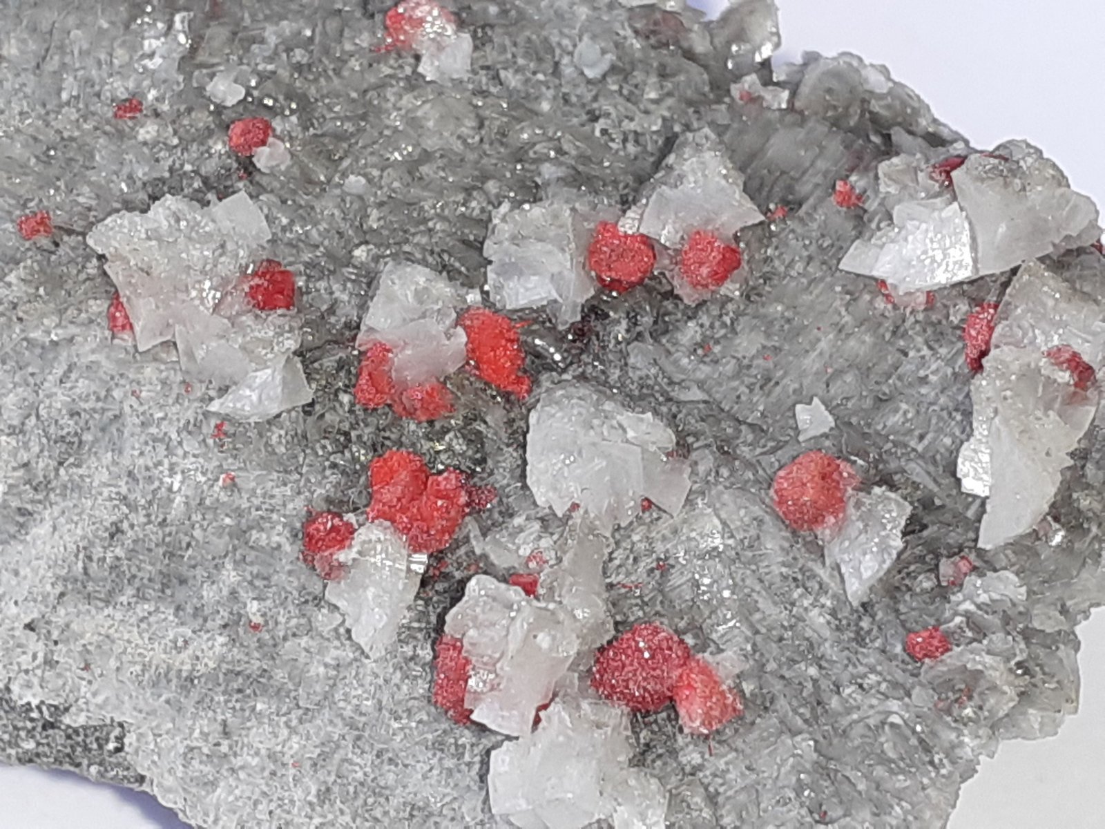 Cinnabar, Calcite
4 x 2,5 cm
(Autor: Volkmar Stingl)