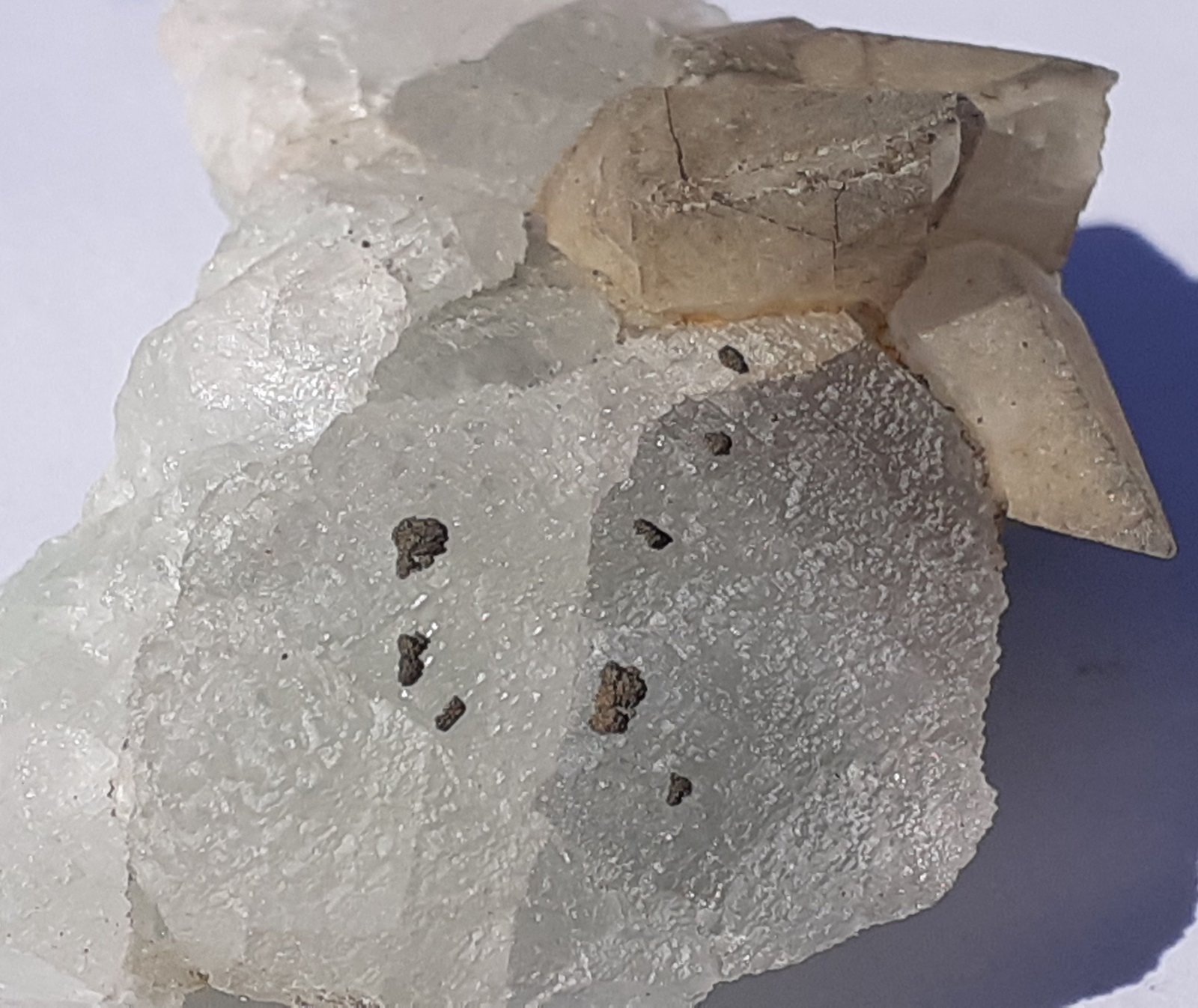 Calcite, Fluorite, Chalcopyrite
3,5 x 3 cm
(Autor: Volkmar Stingl)