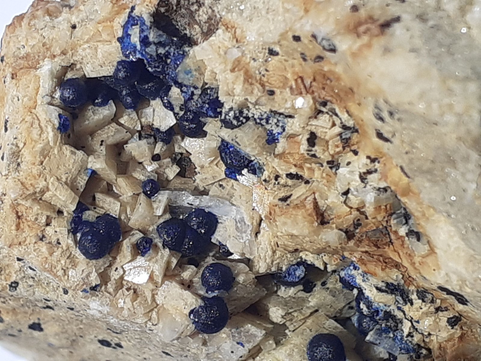 Azurite, Dolomite, Quartz
FoV ca. 4 x 3 cm
(Autor: Volkmar Stingl)