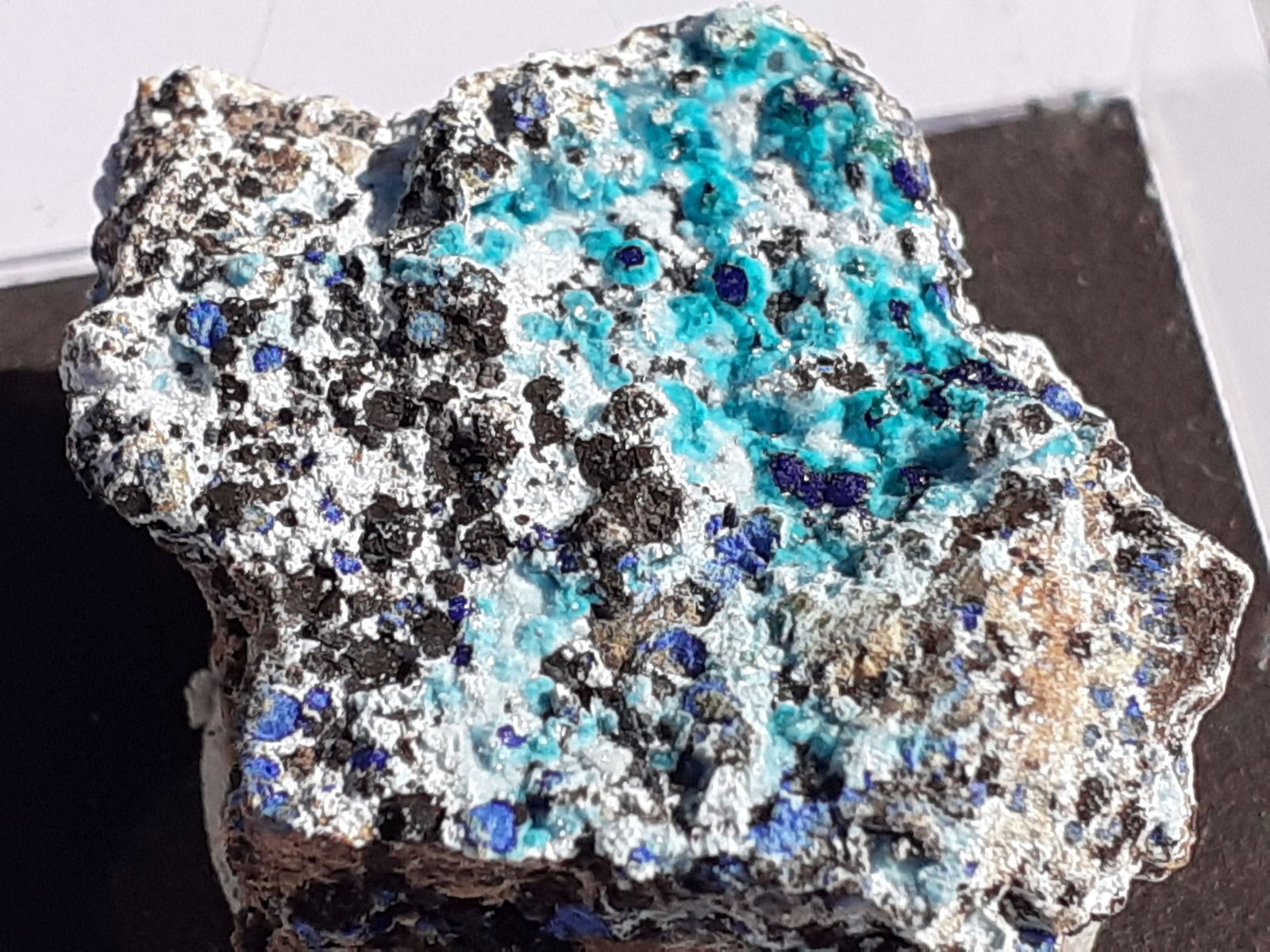 Lavendulan, Azurite
2,5 x 1,8 cm
(Autor: Volkmar Stingl)