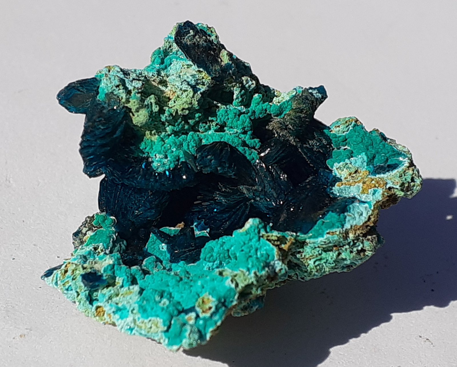 Theisite, Veszelyite
3 x 2,5 cm
(Autor: Volkmar Stingl)