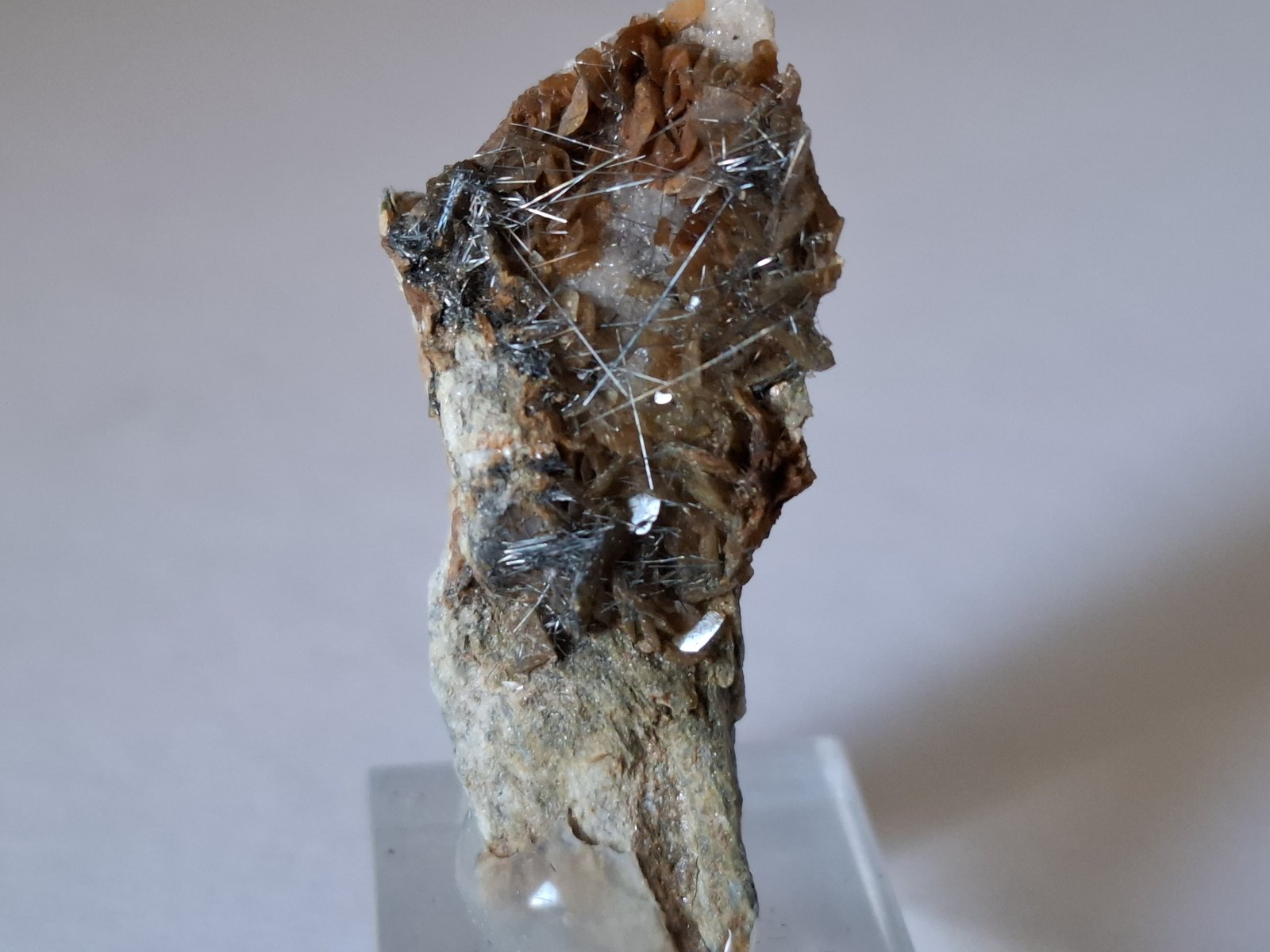 Boulangerite, Siderite
3.5 x 1.5 cm
(Autor: Volkmar Stingl)