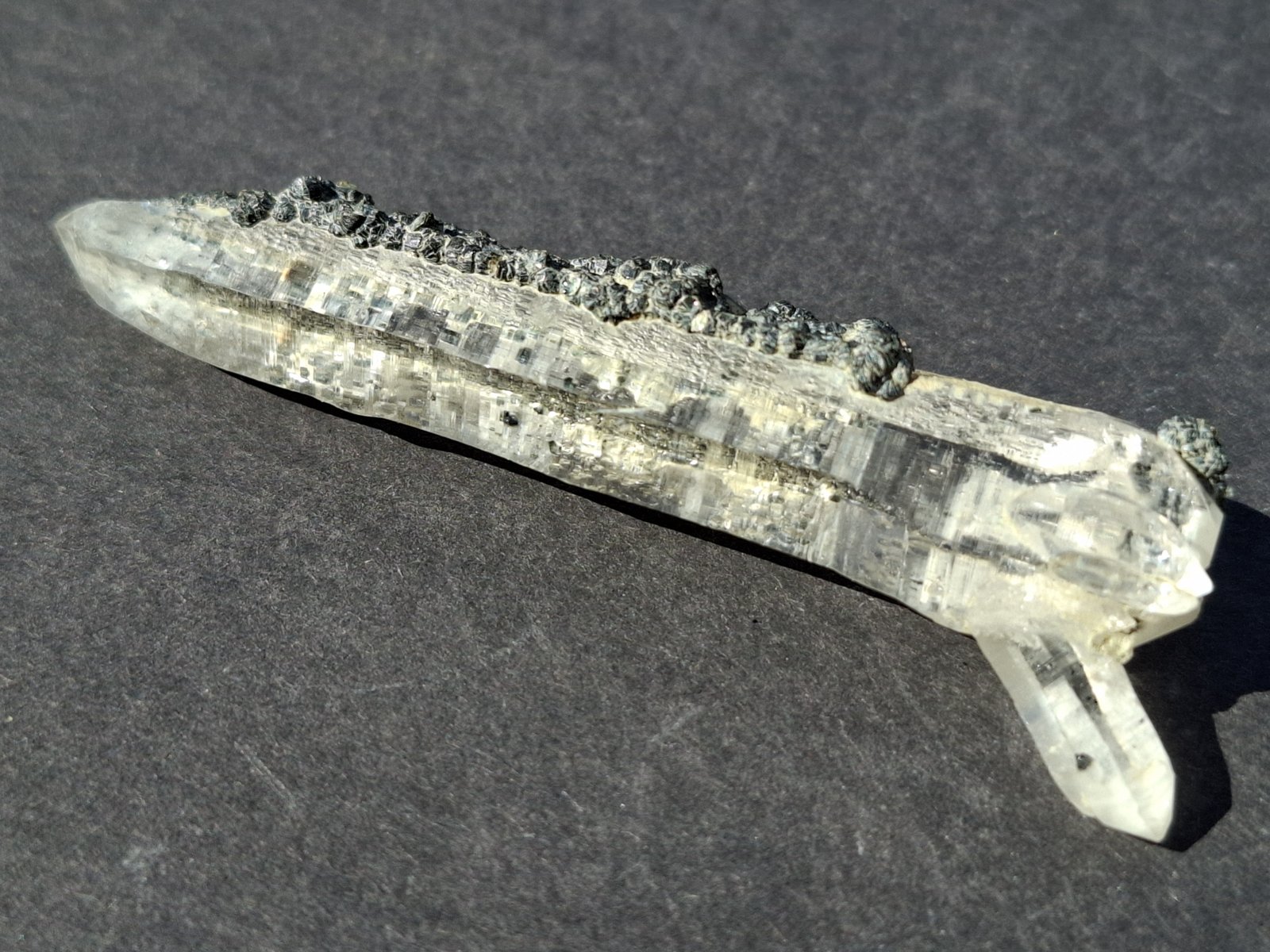 Quartz, Clinochlore
7,0 x 1,4 cm
(Autor: Volkmar Stingl)