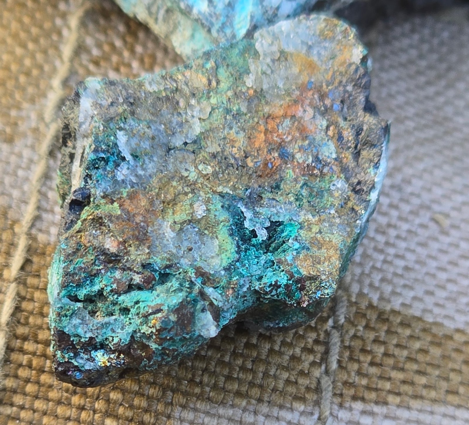 Crysocolla, Arsenopyrite
2 cm
(Autor: Forrestblyth)