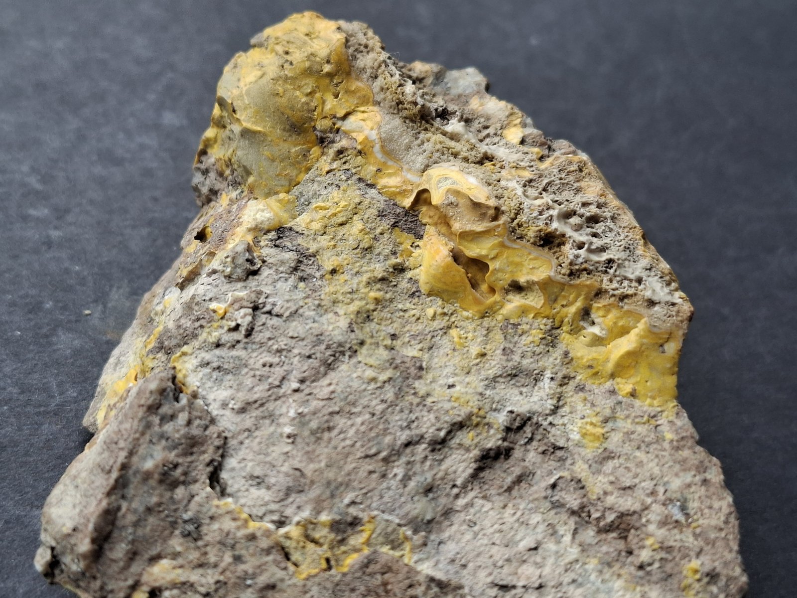Opal with Orpiment inclusions (variety forcherite)
8,5 x 6 cm
(Autor: Volkmar Stingl)