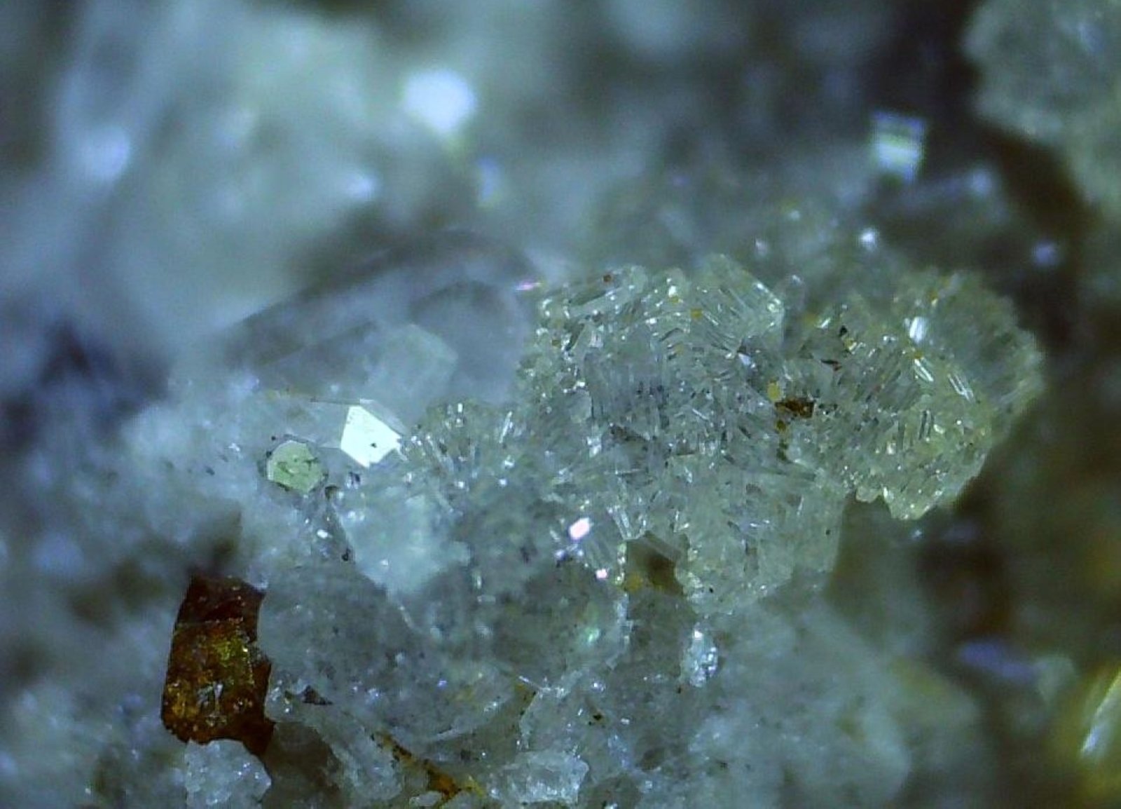 Hemimorphite, Pyrite, Quartz
1,6 x 1,2 cm
(Autor: Volkmar Stingl)