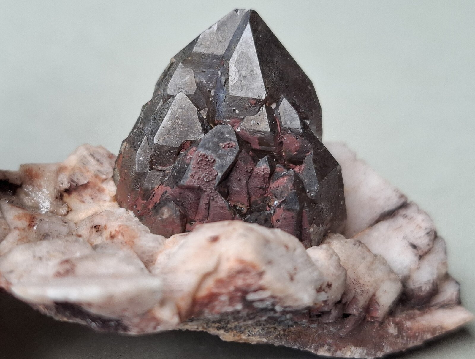 Quartz (variet smokey quartz), Microcline
Zona Florissant, Condado Teller, Colorado, USA
5 x 3 cm
(Autor: Volkmar Stingl)