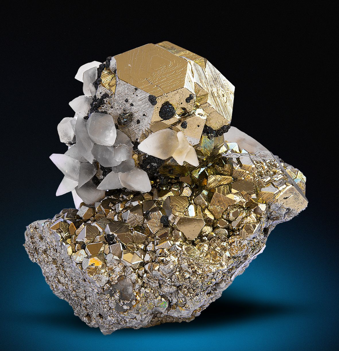Pyrite, Calcite, Tetrahedrite, Sphalerite
81 mm x 75 mm x 71 mm
(Autor: Carles Millan)