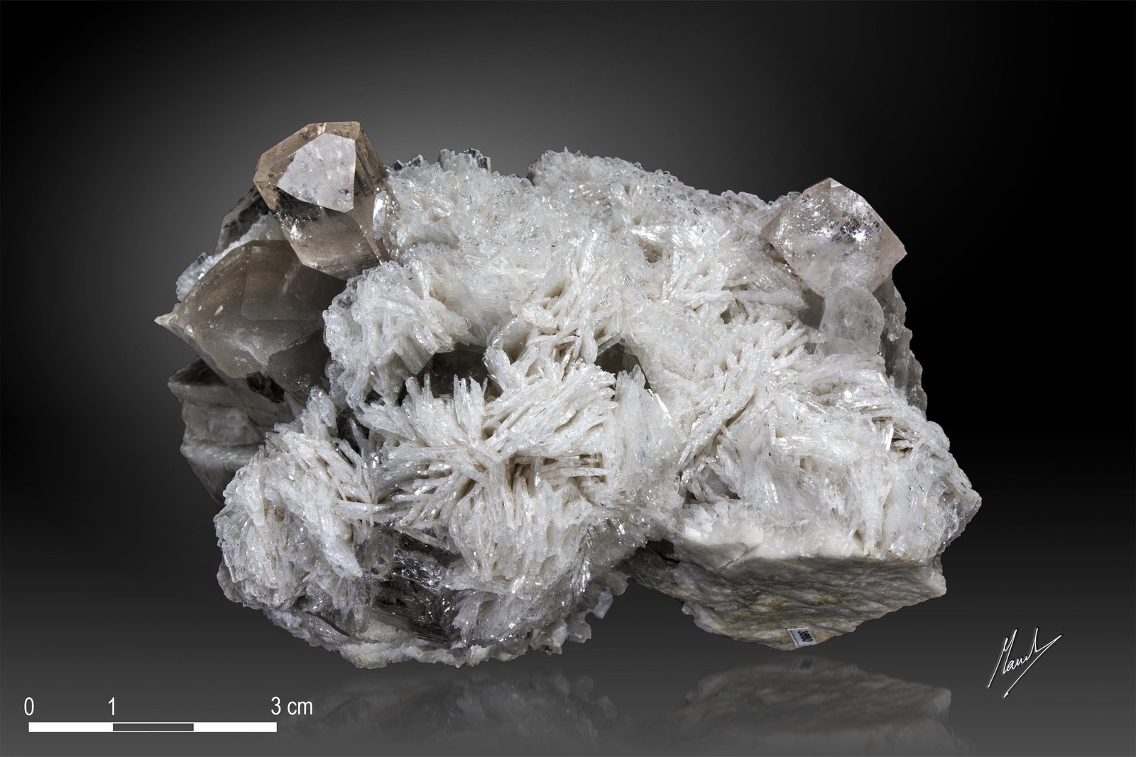 Topaz, Quartz and Albite (variety cleavelandite)
106 x 66 mm
(Autor: Manuel Mesa)