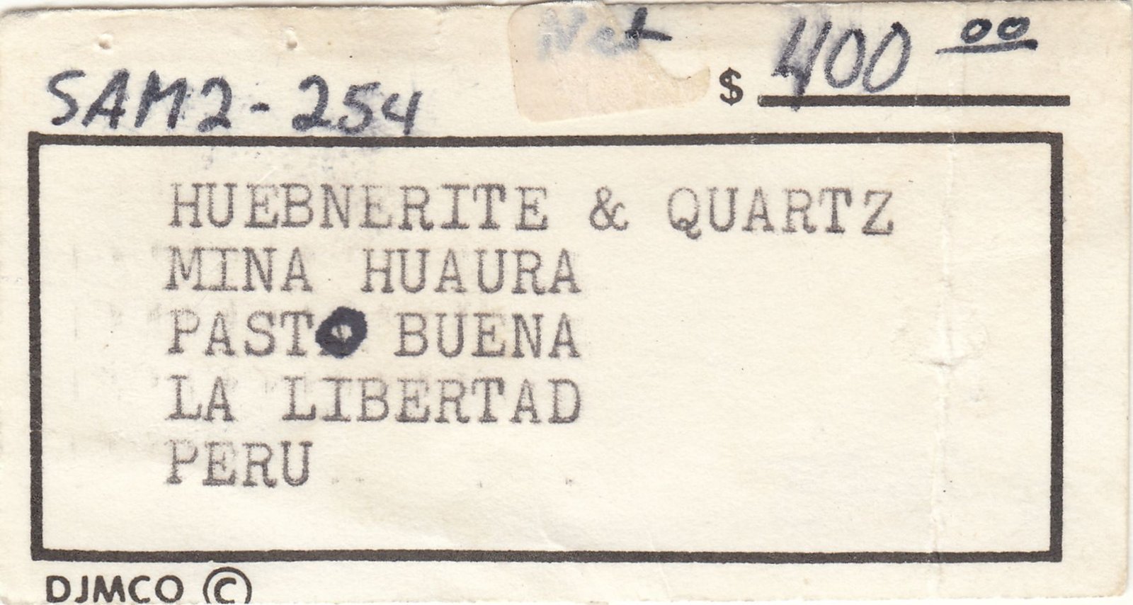 _Label kept by James & Dawn Minette from the dealer Dick Jones (1933-1982)
(Autor: Carles Millan)