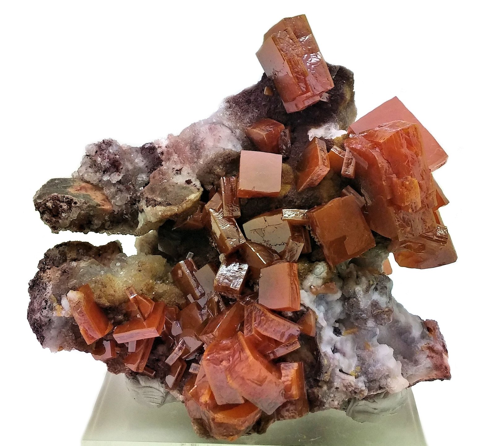 Wulfenite, calcite
93 mm x 87 x 59 mm
(Autor: Carles Millan)