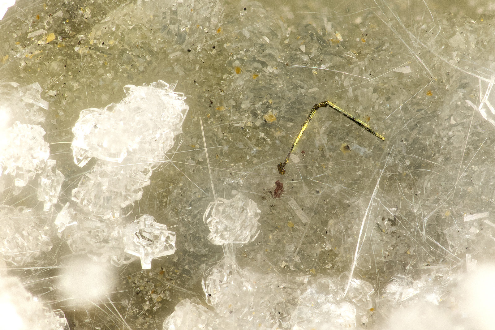 Pyrite, Erionite-Ca, Clinoptilolite-Ca
FOV = 2.2 mm
(Autor: Doug)