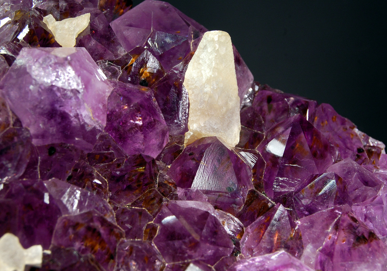 Quartz (variety amethyst)
10.5 x 11.3 cm, FOV ~ 5.0 x 6.0 cm
(Autor: Michael Shaw)