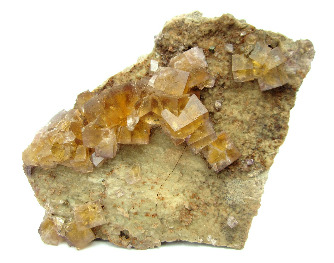 Fluorite
Specimen size 9 cm, largest fluorite 1,5 cm
(Autor: Tobi)