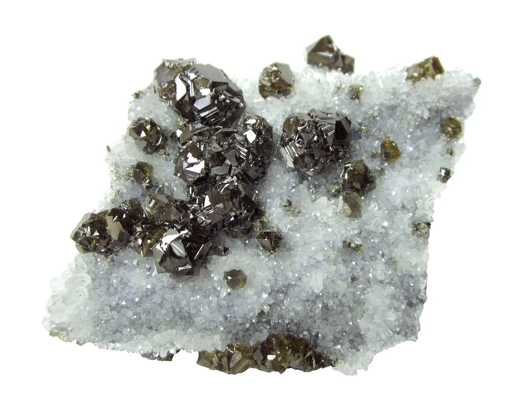 Sphalerite (variety cleiophane), Quartz
Specimen size 7 cm, largest crystal 8 mm
(Autor: Tobi)