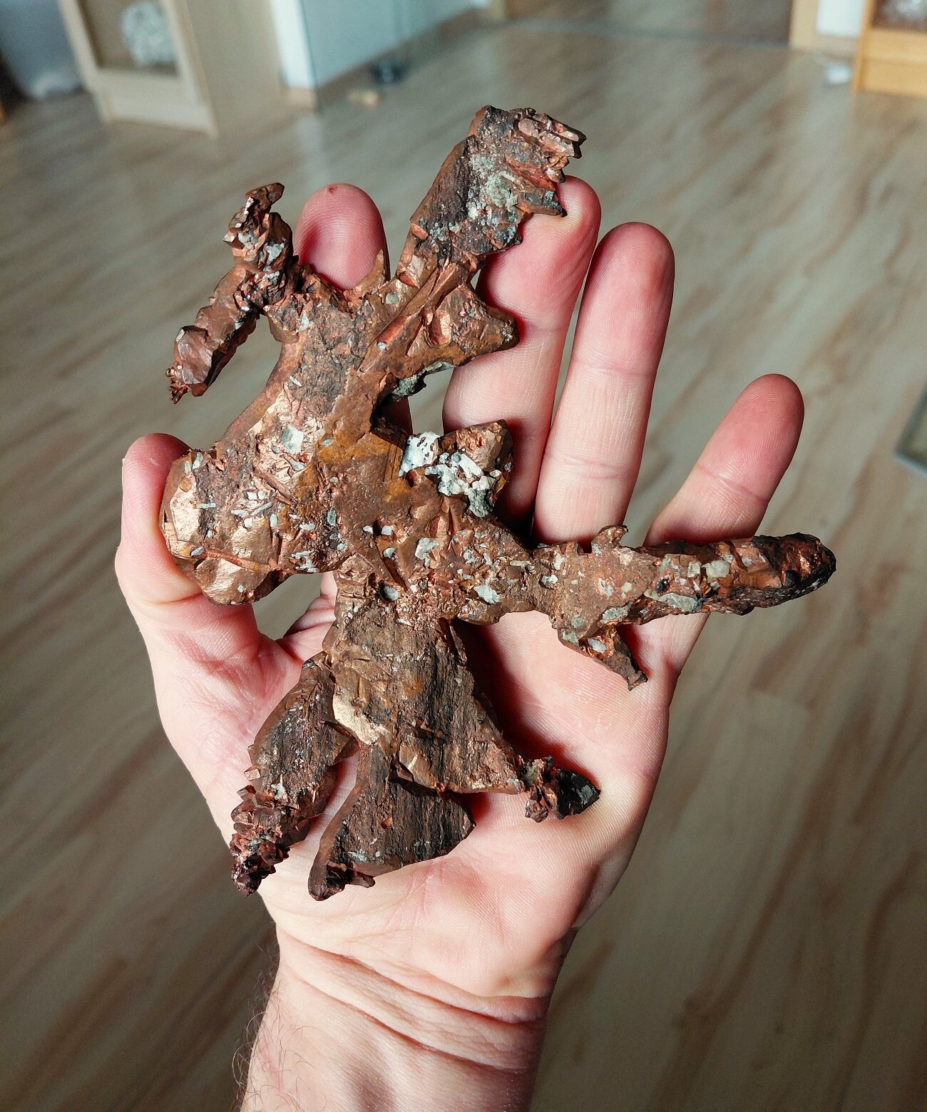 Copper
Mina Caledonia, Mass City, Condado Ontonagon, Michigan, USA
Specimen size 15 x 13 cm
(Autor: Tobi)