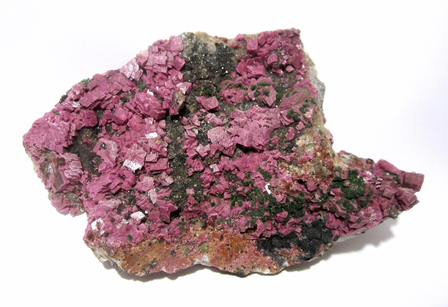 Dolomite (variety cobalt-bearing), Malachite, Heterogenite
Specimen size 15 cm, largest crystal 7 mm
(Autor: Tobi)