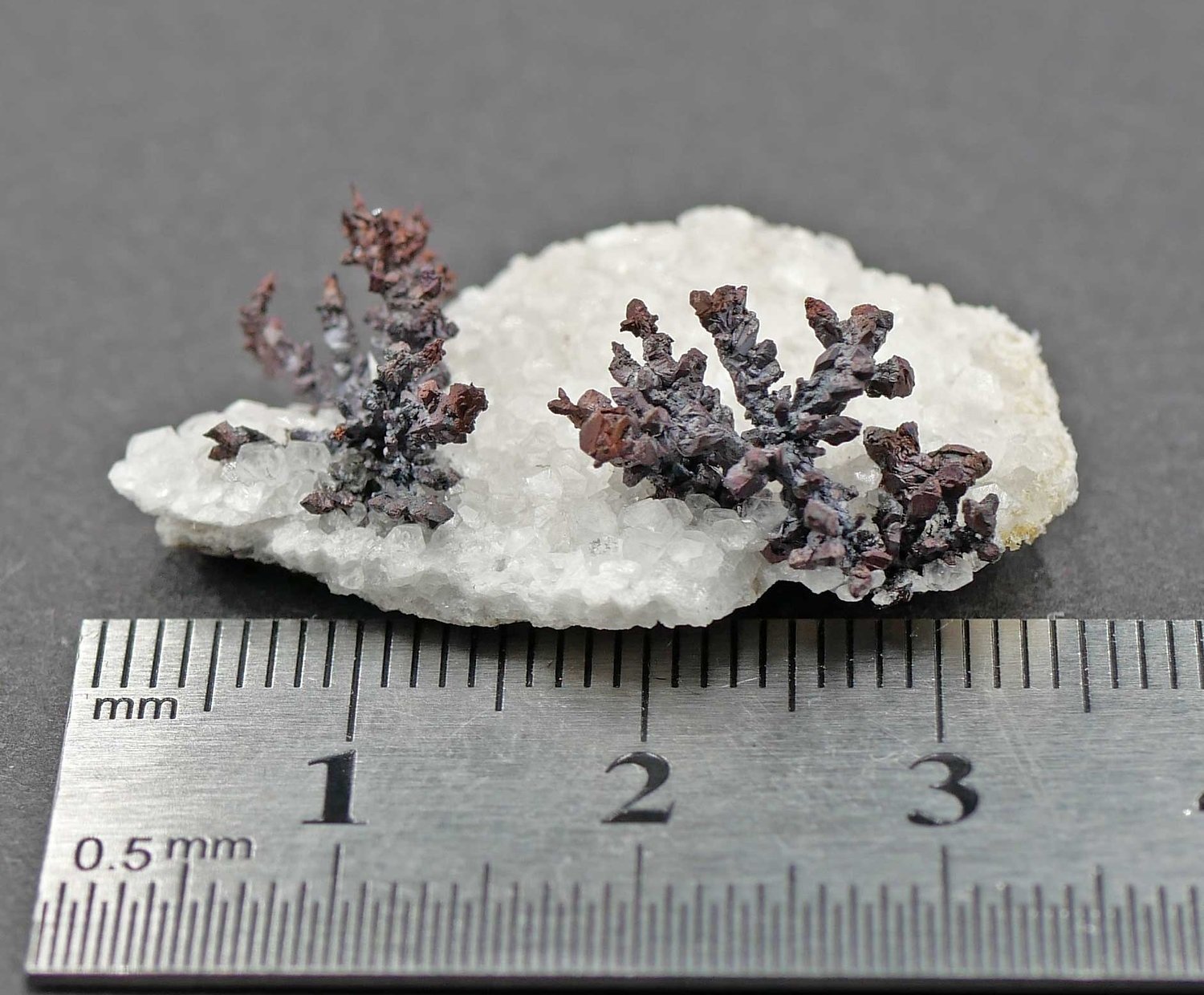 Copper, calcite
Specimen size 3,5 cm
(Autor: Tobi)
