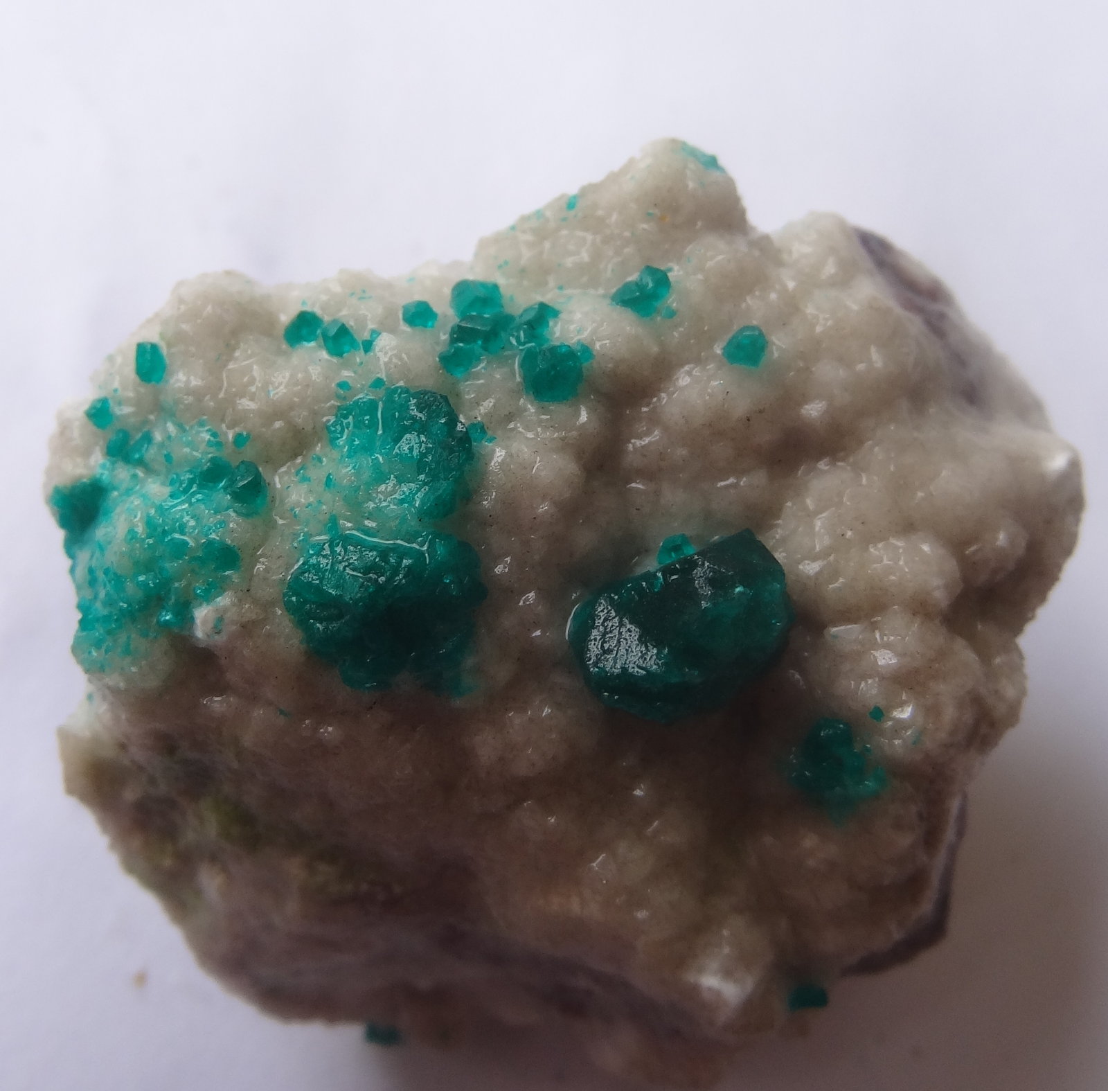Dioptase on Calcite
4x4x2,5cm.
(Autor: Dave van Bladel)
