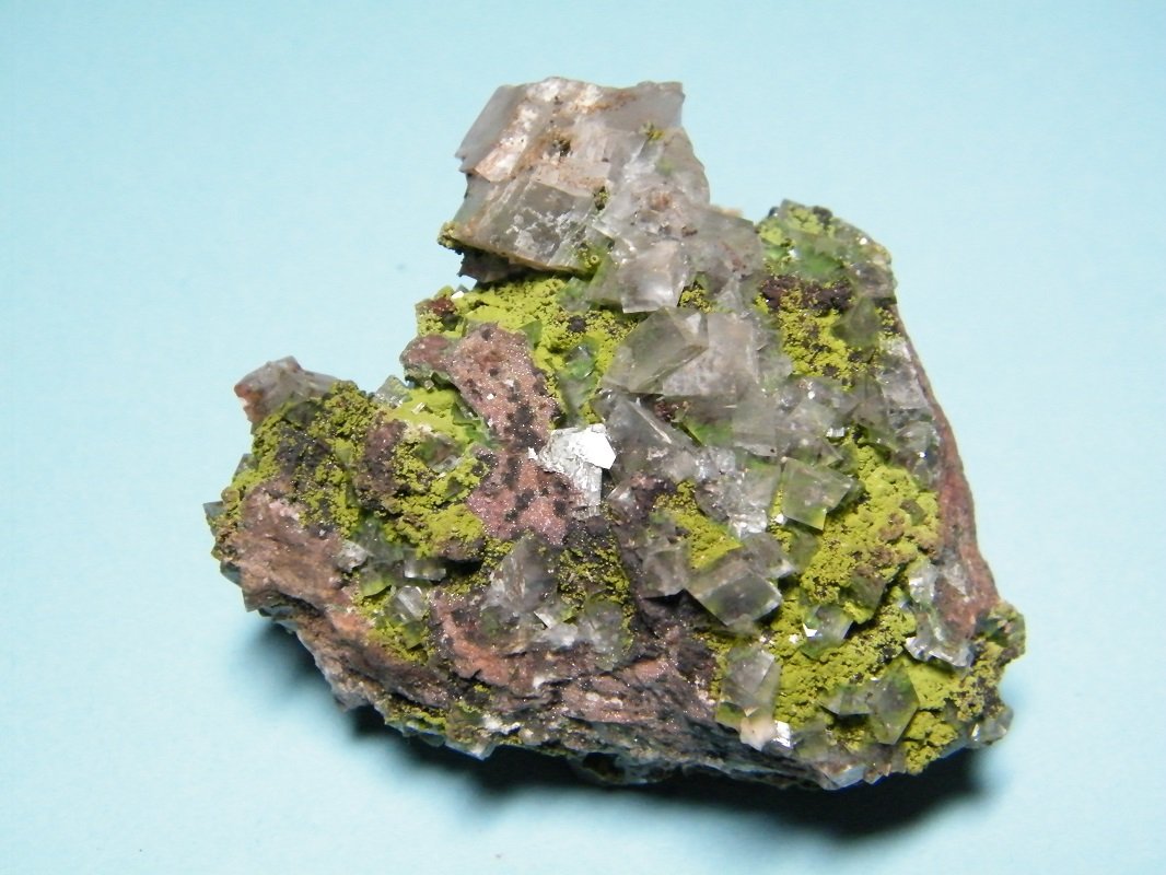 Calcite and Conichalcite
58mm x 63mm x 37mm
(Autor: Heimo Hellwig)