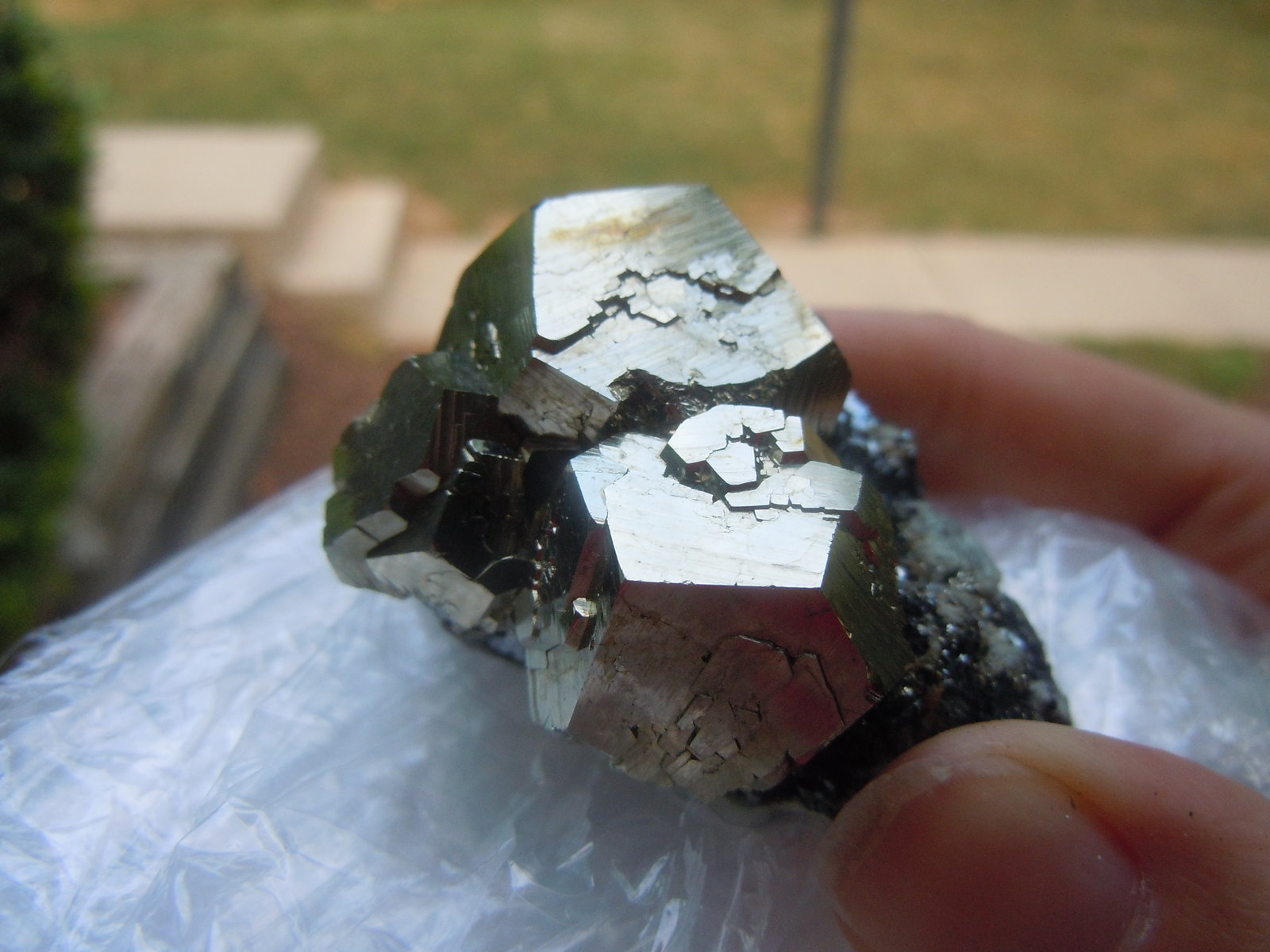 Pyrite on Hematite
5.1 x 5.1 cm
(Autor: Casimir Sarisky)