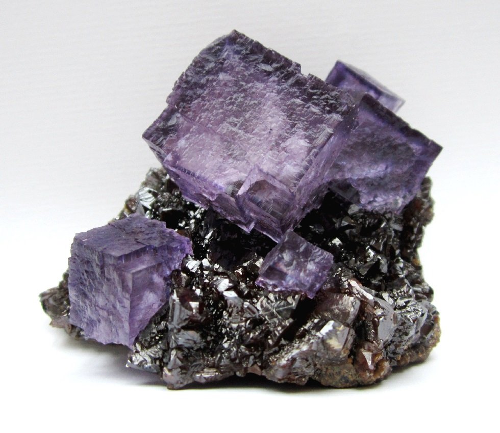 Fluorite, Sphalerite
Specimen size 7,5 cm, largest fluorite 3 cm
(Autor: Tobi)