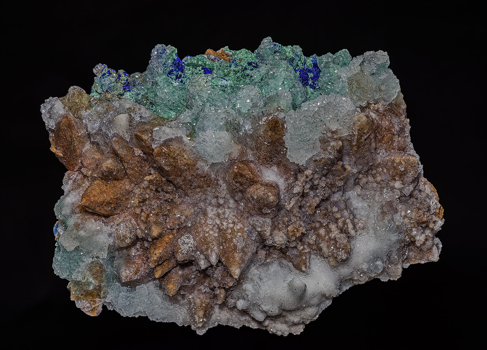 Calcite, Azurite, Malachite
9.3 x 7.1 cm
(Autor: am mizunaka)