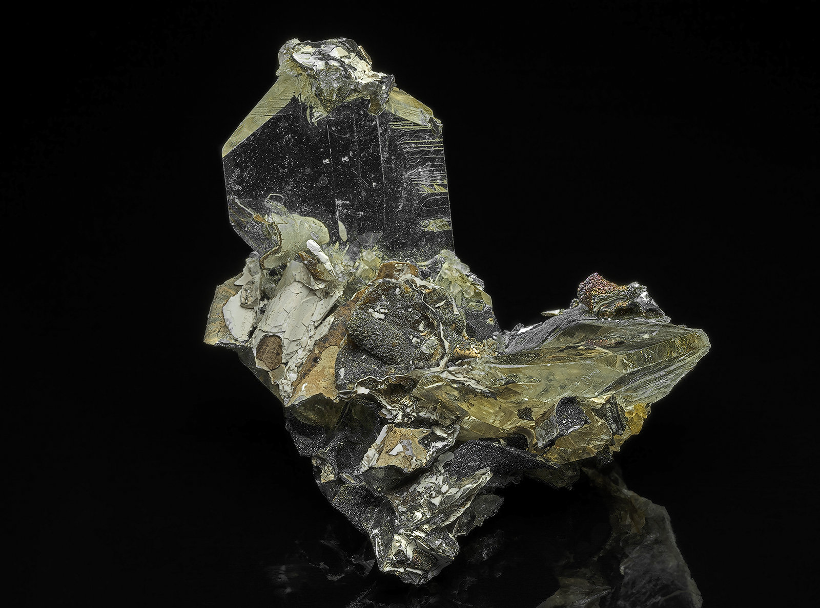 Gypsum, Pyrite
4.8 x .4.9 cm
(Autor: am mizunaka)