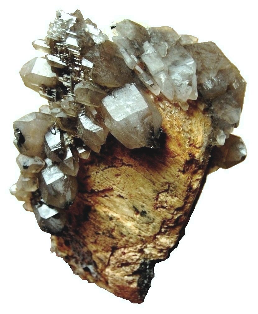 Quartz (var. smoky quartz)
Specimen size 11 cm, largest crystal 3,5 cm
(Autor: Tobi)