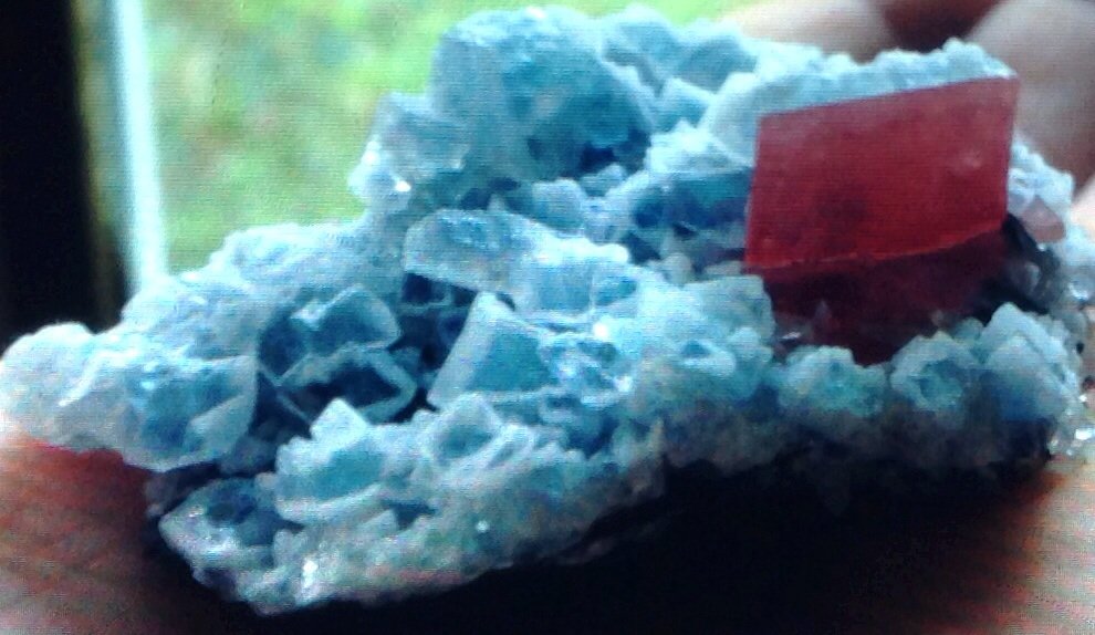 Rhodochrosite, Fluorite, Quartz, Sulfides
7 x 4.4 cm
(Autor: JC)