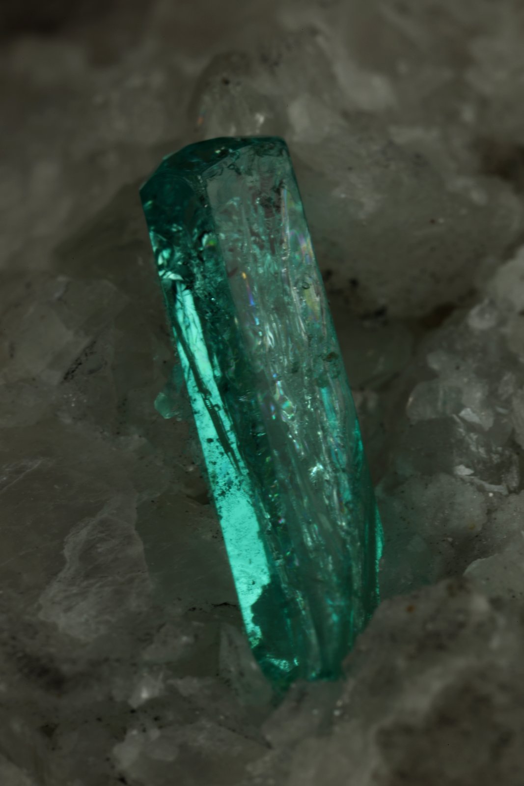 Beryl (variety emerald), Calcite
50x40x95mm, xl=13mm
(Autor: Fiebre Verde)