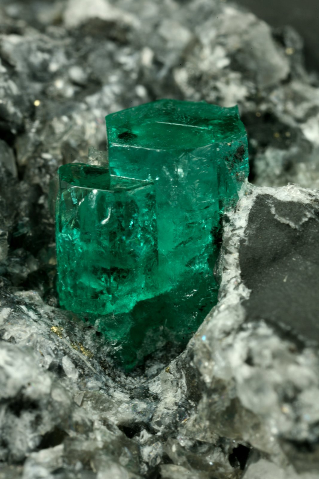 Beryl (variety emerald), Calcite, Pyrite
xl=11mm
(Autor: Fiebre Verde)
