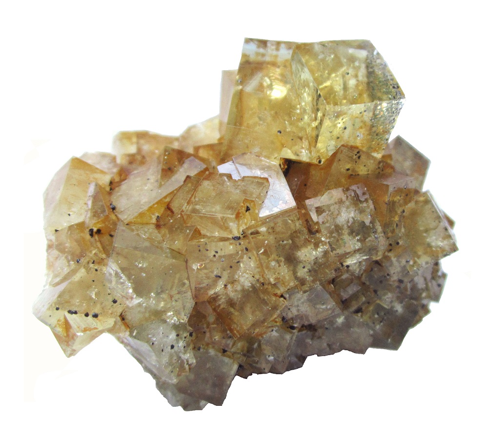 Fluorite, chalcopyrite
Specimen size 4,5 cm, largest fluorite 12 mm
(Autor: Tobi)