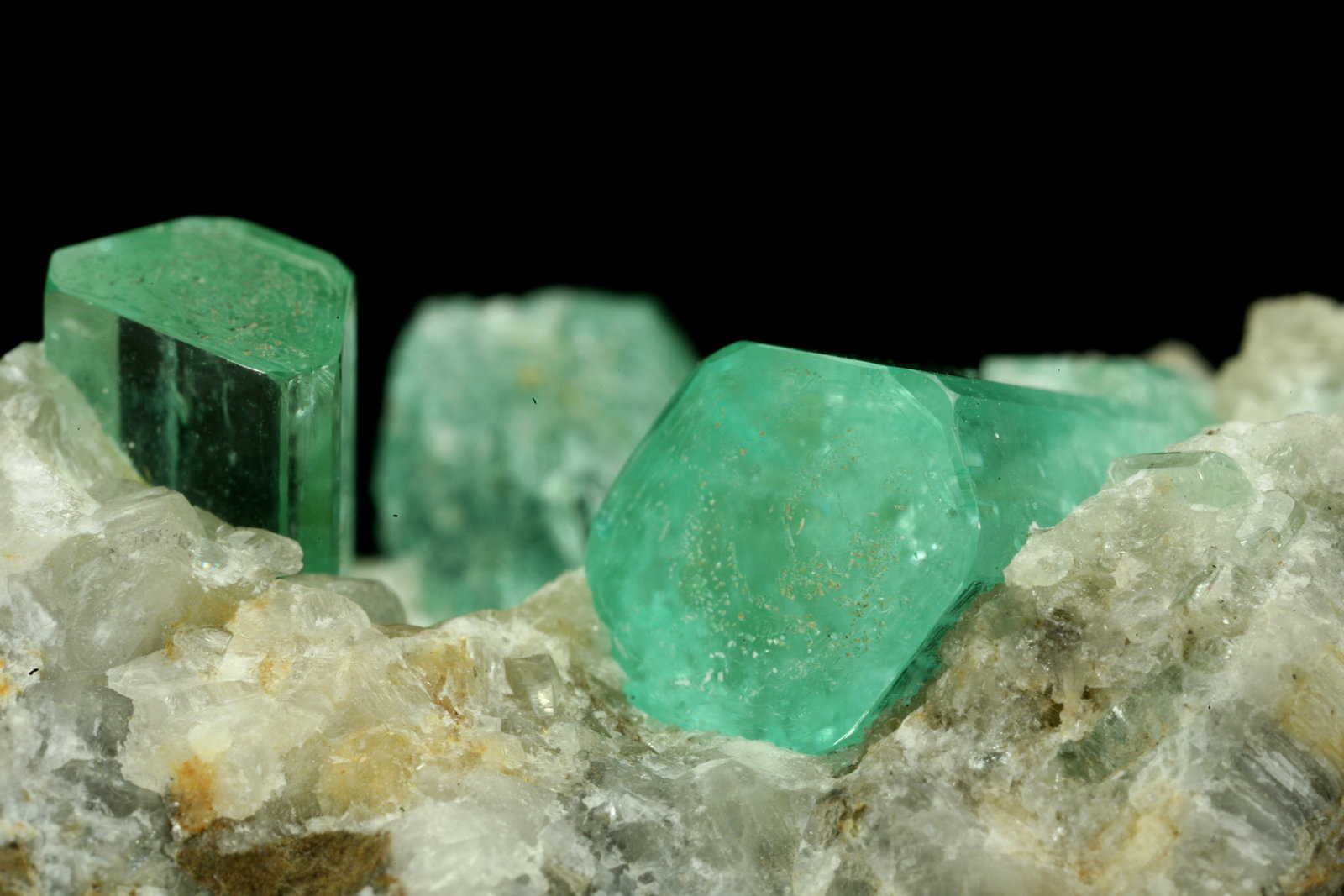 Beryl (variety emerald), Calcite
Crystals are about 1cm long
(Autor: Fiebre Verde)
