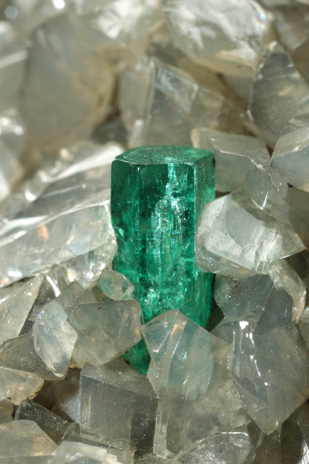 Beryl (variety emerald), Calcite, Dolomite
54x53x31mm, xl=5mm
(Autor: Fiebre Verde)