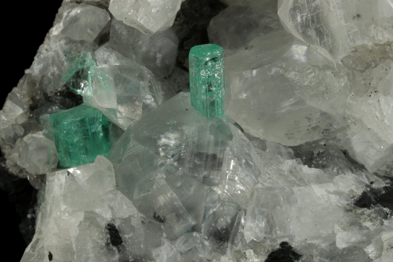 Beryl (variety emerald), Calcite
49x44x36mm, xls=6 & 4mm
(Autor: Fiebre Verde)